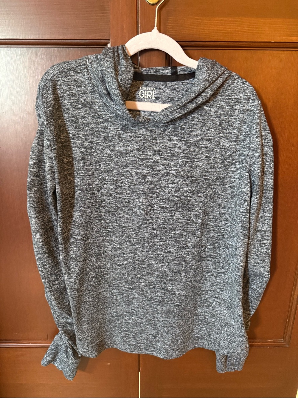 Athleta Heathered Gray Cowl Neck Sweater